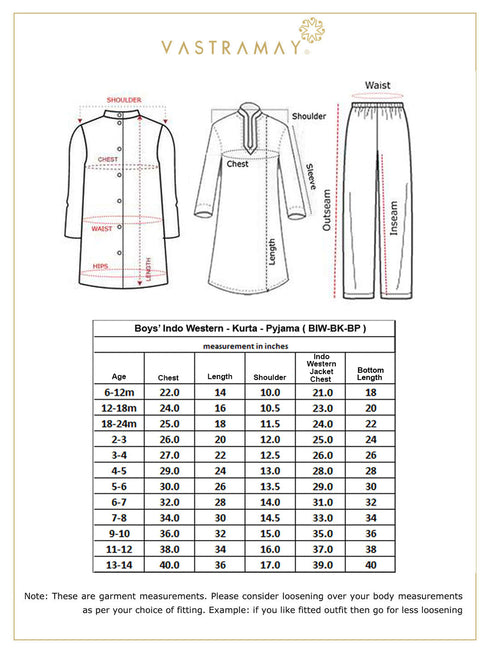 Boy's' Magenta Sherwani Set